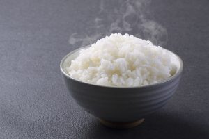 Bowl of steaming rice
