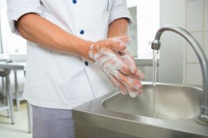 Chef washing hands